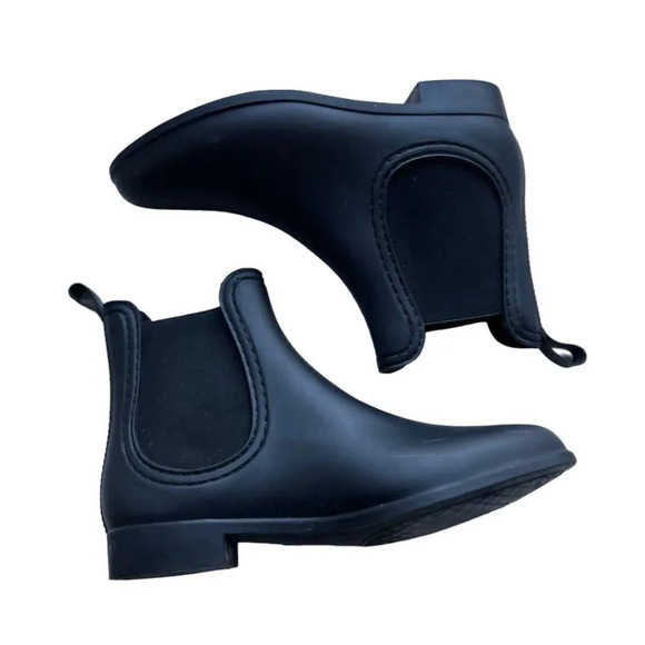 Report Slicker Matte Black Chelsea Rain Boots Size 10/40 Style 581072 Women’s - Picture 4 of 11